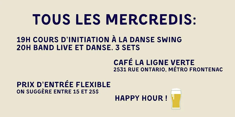 SWING DANCE LIVE BAND at Mercredis Swing! à Café La Ligne Verte