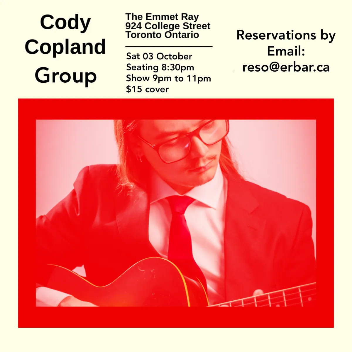 Cody Copland + Jazzy Band, Jazz Guitarist at The Emmet Ray