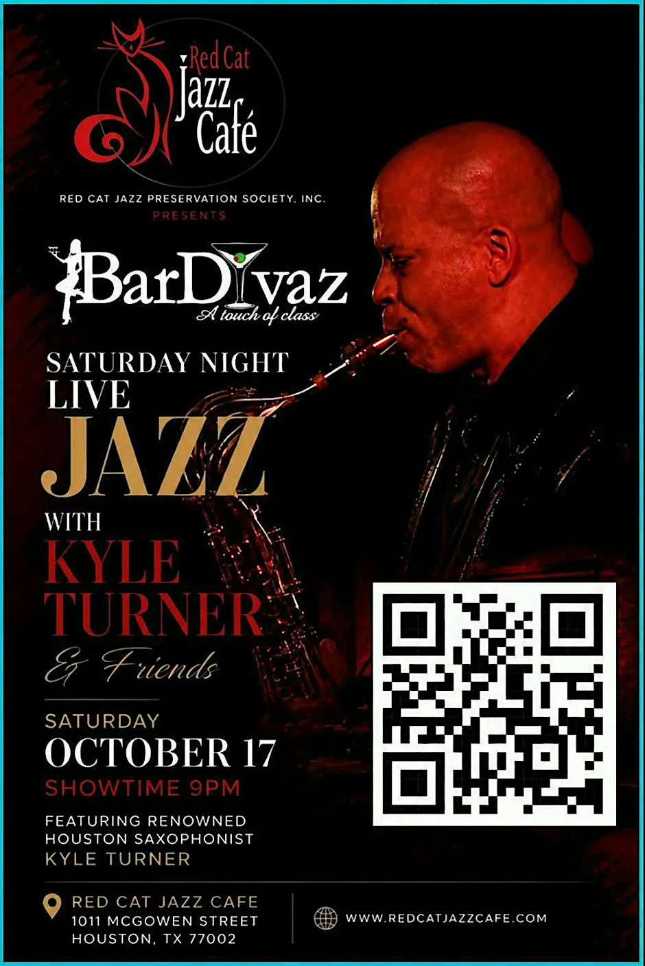 Saturday Night Live Jazz with Kyle Turner & Friends at Red Cat Jazz Cafe